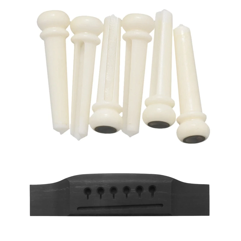 1 Pcs Black Ebony Acoustic Folk Guitar Replacement Bridge & 1 Set Natural Cattle Bone Guitar Nut And Saddle Bridge Pins
1 Pcs Black Ebony Acoustic Folk Guitar Replacement Bridge & 1 Set Natural Cattle Bone Guitar Nut And Saddle Bridge Pins