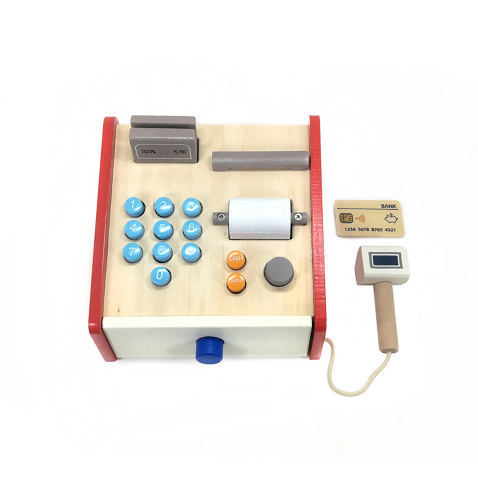 Cute Wooden Simulation Educational Practical Convenient Attractive Market Cash Register Children Play House Toys Gift Set
Cute Wooden Simulation Educational Practical Convenient Attractive Market Cash Register Children Play House Toys Gift Set