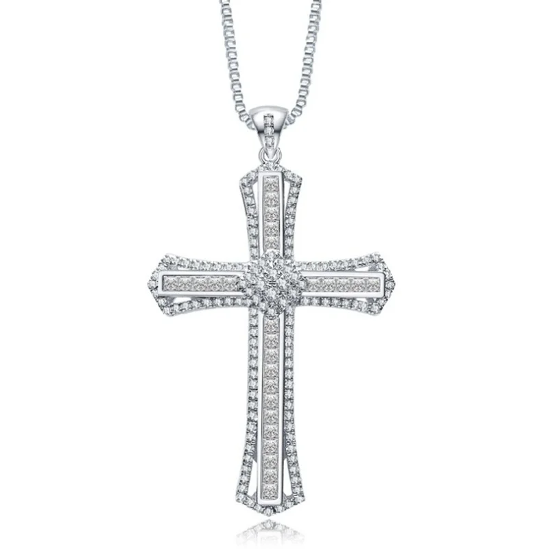Shiny Delicate White Zircon Cross Pendant Necklace for Women Elegant Banquet Jewelry
Shiny Delicate White Zircon Cross Pendant Necklace for Women Elegant Banquet Jewelry