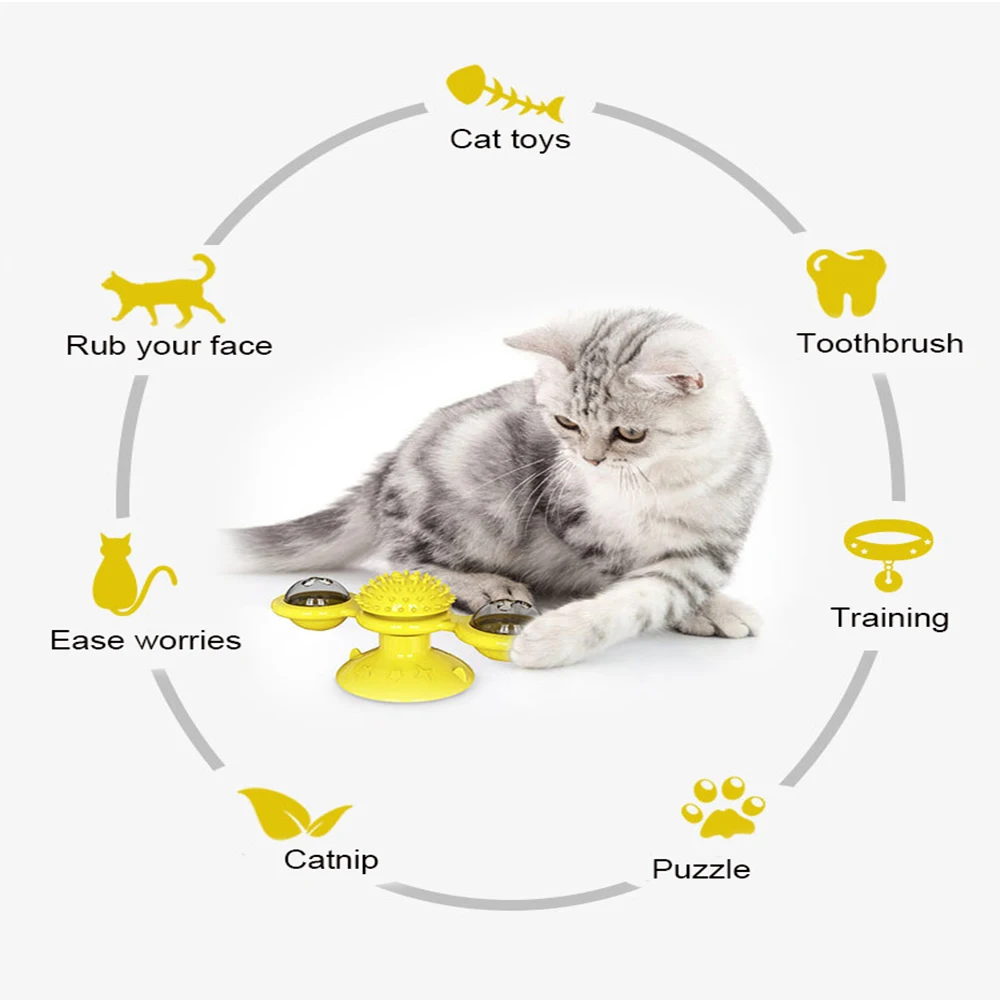 Rotating Windmill Cat Toys Catnip Puzzle Pet Interactive Game Kitten Rotatable Turntable Toys For Pet Training Funny Cat Toys
Rotating Windmill Cat Toys Catnip Puzzle Pet Interactive Game Kitten Rotatable Turntable Toys For Pet Training Funny Cat Toys