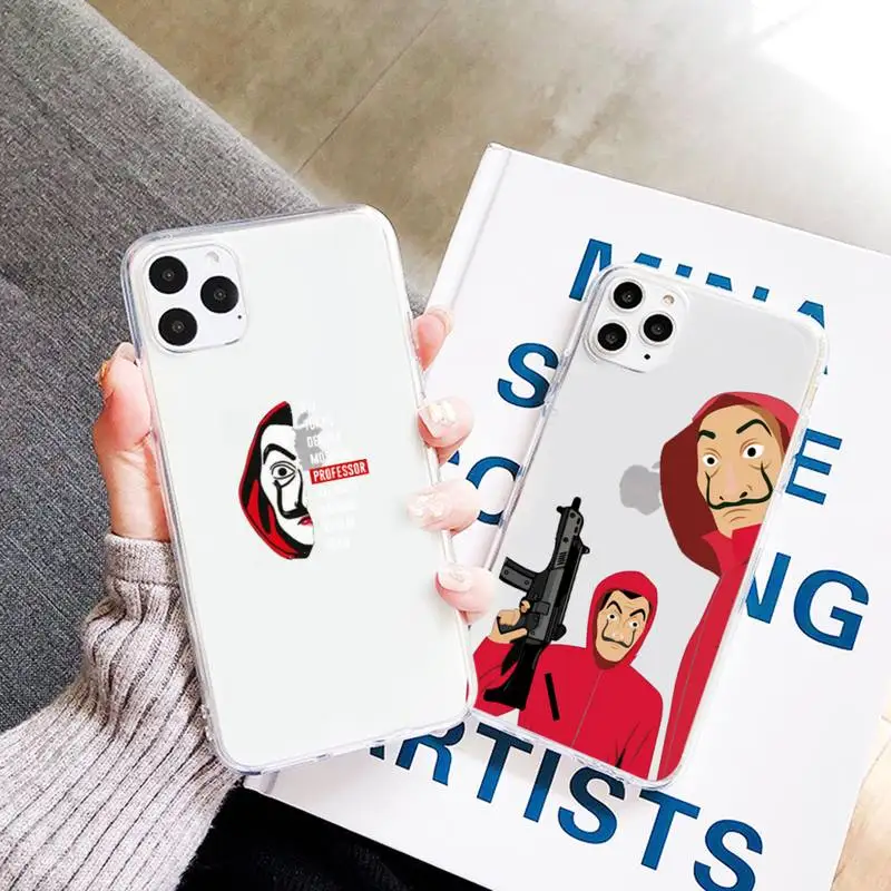 Money Heist Phone Case Transparent Clear for iPhone 11 12 mini pro XS MAX 7 8 6 6S Plus X 5S SE 2020 XR
Money Heist Phone Case Transparent Clear for iPhone 11 12 mini pro XS MAX 7 8 6 6S Plus X 5S SE 2020 XR