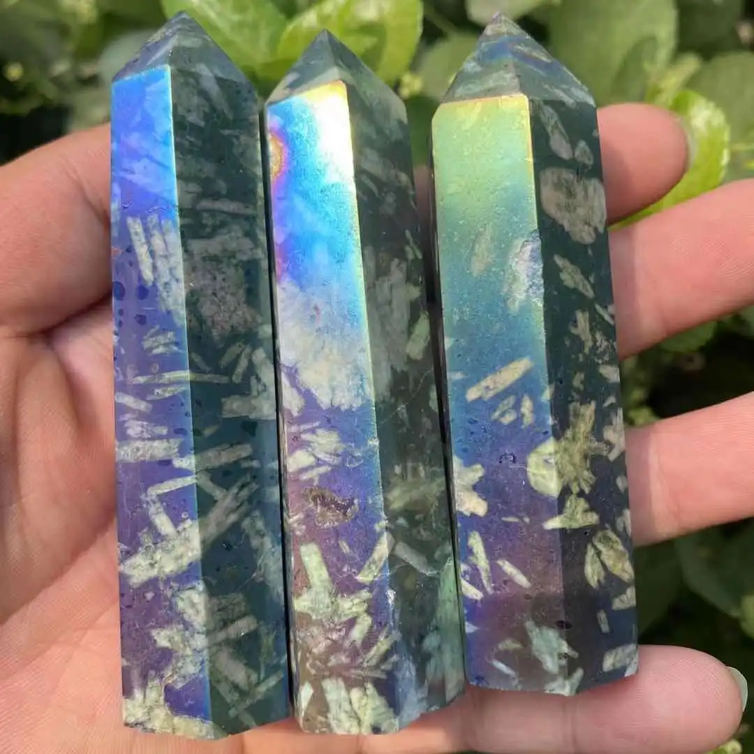 Natural electroplated bamboo and stone obelisk quartz treatment room to decorate the home 8-10cm
Natural electroplated bamboo and stone obelisk quartz treatment room to decorate the home 8-10cm