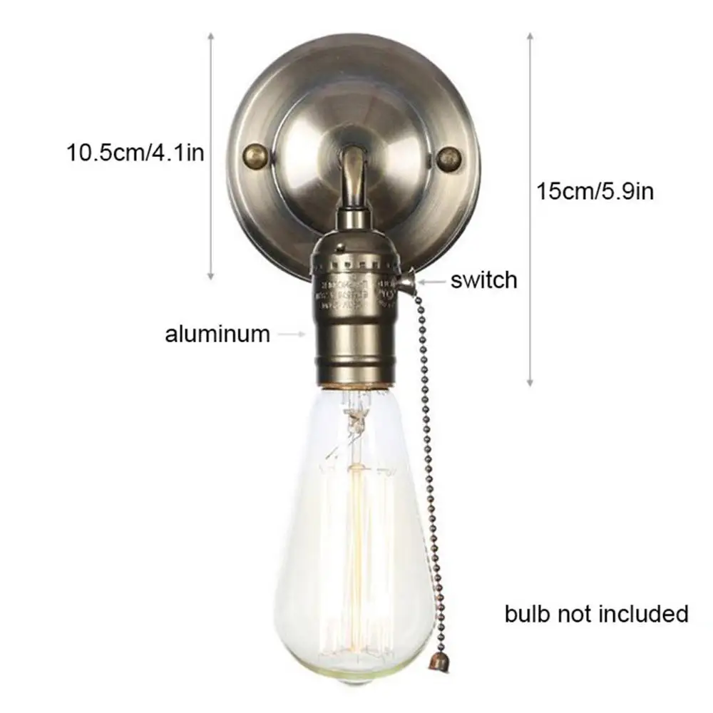 American Retro Wall Lamps Single-head Bedside Lamp Industrial Modern Home Vintage Wall Lights Black Chrome Pull Switch 90-260V
American Retro Wall Lamps Single-head Bedside Lamp Industrial Modern Home Vintage Wall Lights Black Chrome Pull Switch 90-260V