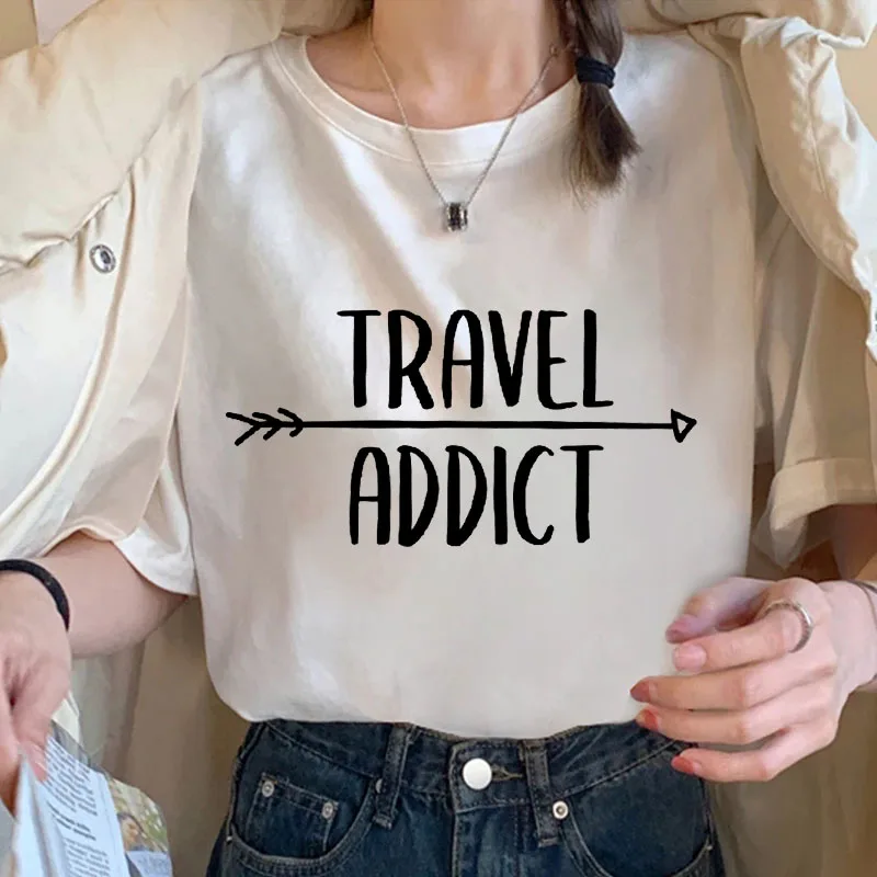 2021 New Summer T-shirt O-neck Short Sleeve Tshirt Girl Harajuku TRAVEL Print T-shirt Funny Top Fashion Oversized T-shirt Female
2021 New Summer T-shirt O-neck Short Sleeve Tshirt Girl Harajuku TRAVEL Print T-shirt Funny Top Fashion Oversized T-shirt Female