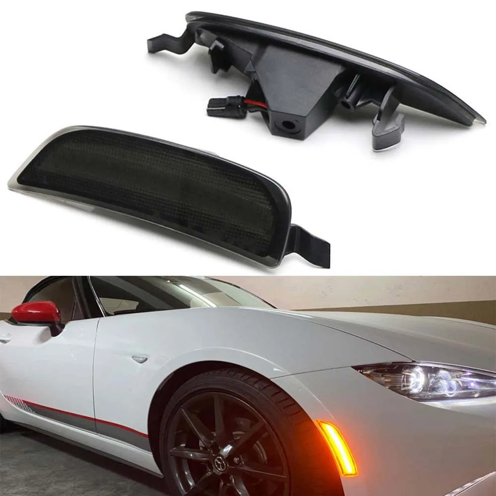 

For Mazda Miata MX5 ND 2016 2017 2018 2019 2020 2021 LED Side Marker Turn Signal Fender Bumper Light Canbus Error Free