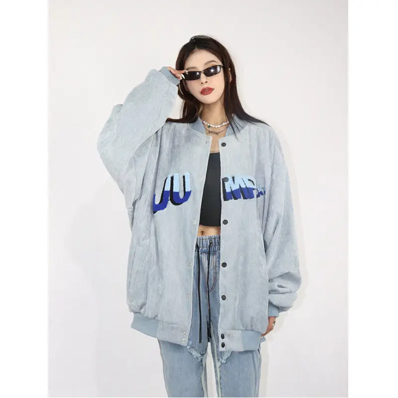MRWILK American Coat Women's 2021 New Spring And Autumn Loose Corduroy Baseball Jacket Chaogao Street Hip Hop Embroidered Jacket
MRWILK American Coat Women's 2021 New Spring And Autumn Loose Corduroy Baseball Jacket Chaogao Street Hip Hop Embroidered Jacket