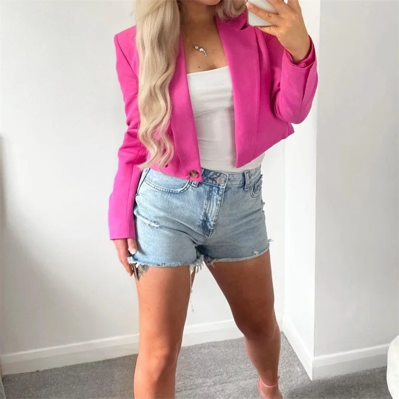 TRAF Women 2021 Fashion Solid Color Cropped Blazer Coat Vintage Long Sleeve Slim Fit Outerwear Streetwear
TRAF Women 2021 Fashion Solid Color Cropped Blazer Coat Vintage Long Sleeve Slim Fit Outerwear Streetwear