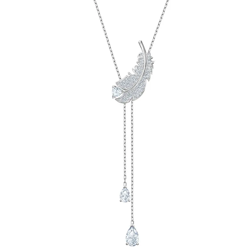 High Quality Elegant White Feather Series Necklace Women Clavicle Chain Crystal Choker
High Quality Elegant White Feather Series Necklace Women Clavicle Chain Crystal Choker