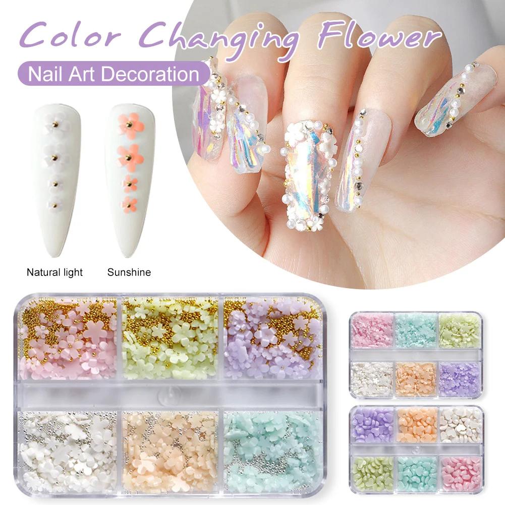 Color Changing Flower Nail Art Decoration Sun Light Sensitive Changing Color Nail Charms 3D Mixed Floral Nail Art Accessories
Color Changing Flower Nail Art Decoration Sun Light Sensitive Changing Color Nail Charms 3D Mixed Floral Nail Art Accessories