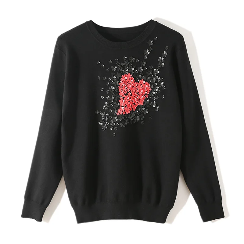 Autumn Red Heart Beading Knitted Sweater Women Pullover Femmes Runway Long Sleeve Korean Style Luxury Jumper Lady Pullovers
Autumn Red Heart Beading Knitted Sweater Women Pullover Femmes Runway Long Sleeve Korean Style Luxury Jumper Lady Pullovers