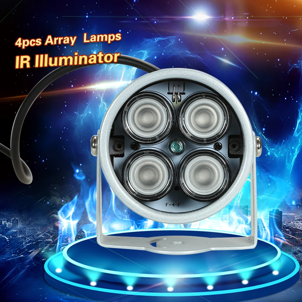 4pcs High Power LED IR Array Illuminator Lamp for CCTV Security Camera Silver | Безопасность и защита