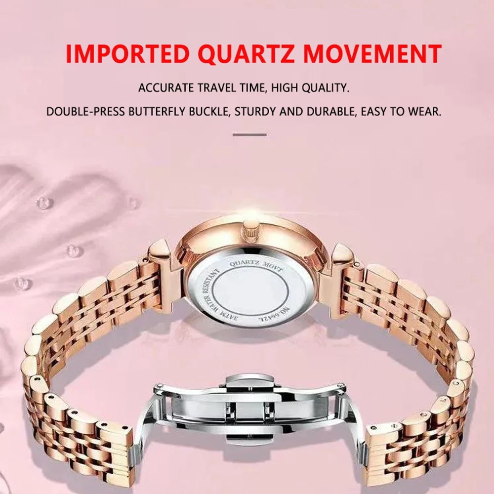 Новинка модные роскошные женские наручные часы из нержавеющей стали