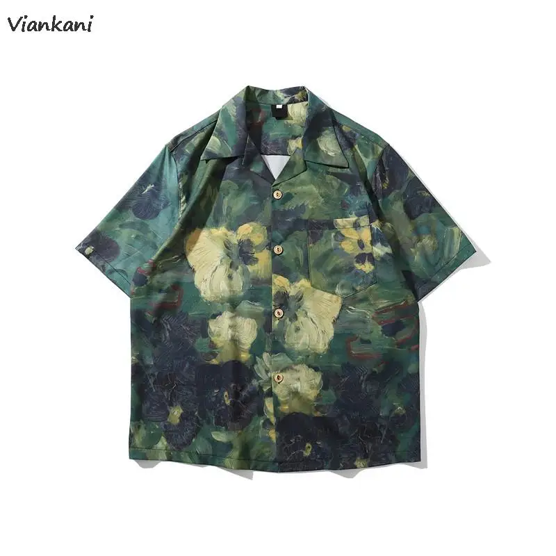 Men's Shirt Vintage Dark Hand Paint Full Printed Short Sleeve Hawaiian Blouse 2021 Summer Street Male Shirts
Men's Shirt Vintage Dark Hand Paint Full Printed Short Sleeve Hawaiian Blouse 2021 Summer Street Male Shirts