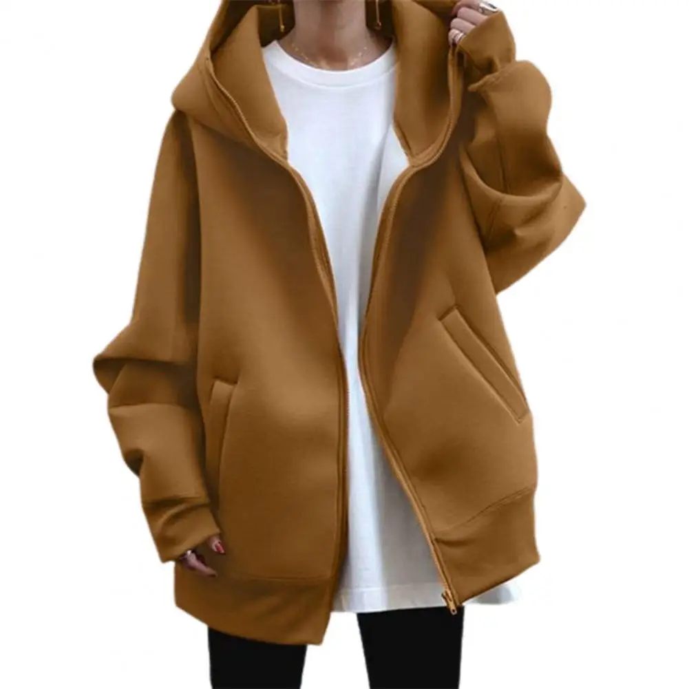 Women Hoodie Cardigan Solid Color Comfortable Simple Zipper Placket Casual Hooded Sweatshirt for Going Out
Women Hoodie Cardigan Solid Color Comfortable Simple Zipper Placket Casual Hooded Sweatshirt for Going Out