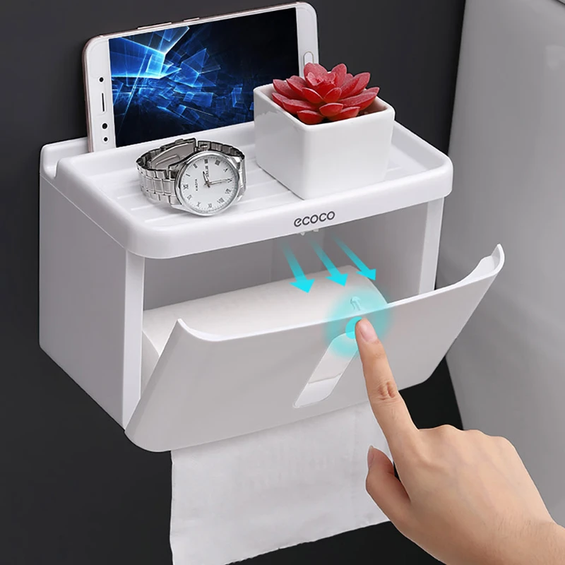 Waterproof Toilet Paper Holder Wall Mounted Tissue Box With Phone Rack Big Storage For Bathroom Accessory Organizer G-BOOGE
Waterproof Toilet Paper Holder Wall Mounted Tissue Box With Phone Rack Big Storage For Bathroom Accessory Organizer G-BOOGE