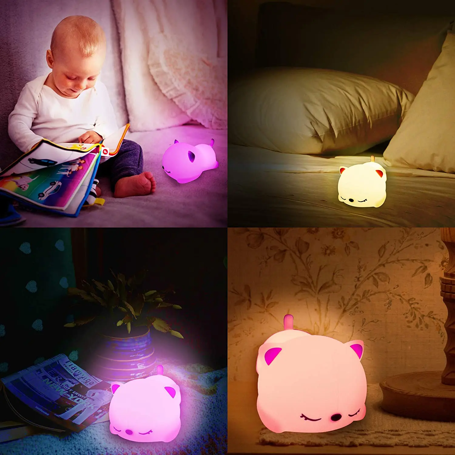 Cute Squishy Kitty Night Light -Silicone Snoring Color Changing LED Decor Sleep Lamp Lights with Touch Sensor and Remote Control
Cute Squishy Kitty Night Light -Silicone Snoring Color Changing LED Decor Sleep Lamp Lights with Touch Sensor and Remote Control