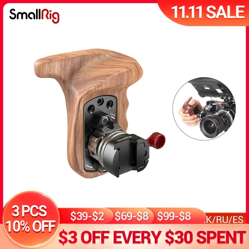 SmallRig Left Wooden Hand Grip +NATO Clamp with Arri Rosette Camera Handle Grip Adjustable Quick Release Wooden Handle - 2118C
SmallRig Left Wooden Hand Grip +NATO Clamp with Arri Rosette Camera Handle Grip Adjustable Quick Release Wooden Handle - 2118C