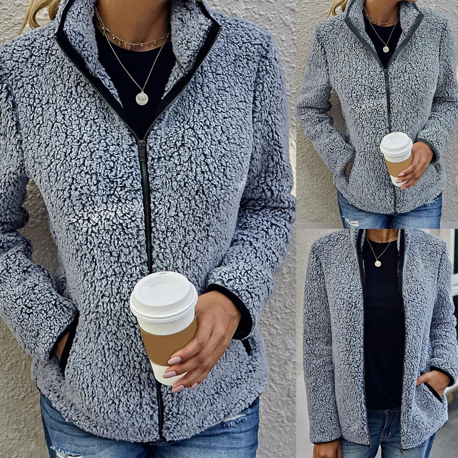 Winter Women Turtleneck Long Sleeve Pocket Imitation Lamb Wool Plush Coat Jacket Zipper Outerwear
Winter Women Turtleneck Long Sleeve Pocket Imitation Lamb Wool Plush Coat Jacket Zipper Outerwear