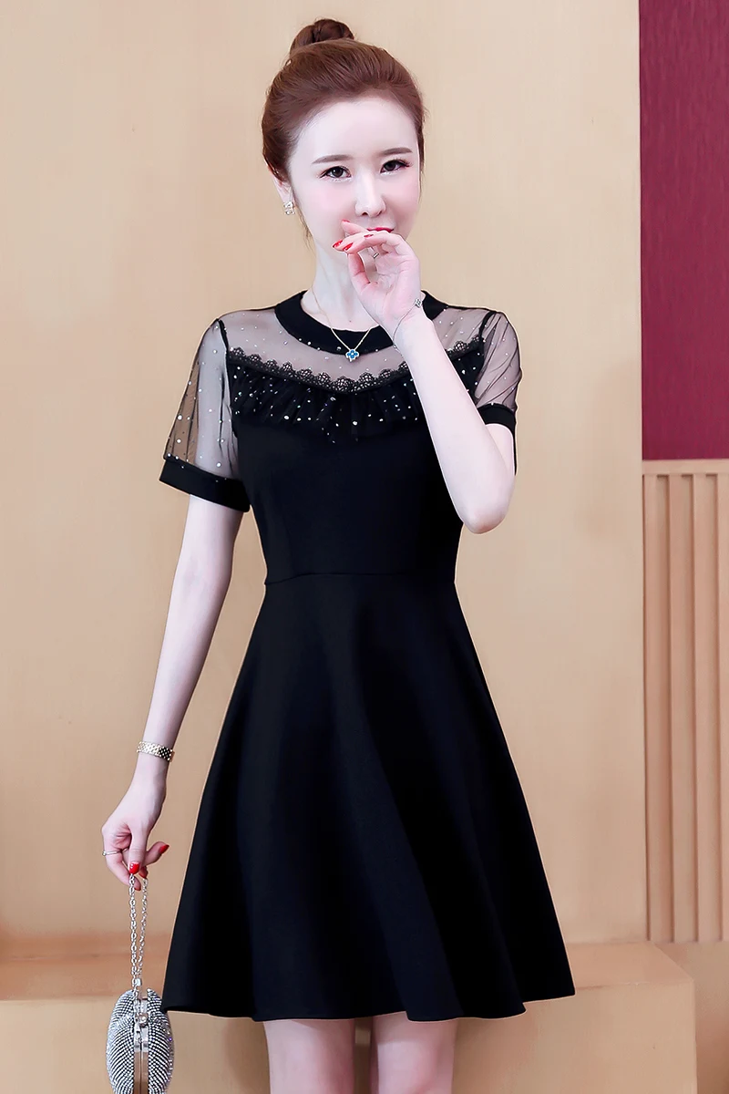 COIGARSAM 5XL Plus Size Patchwork Women one-piece dress korean Summer O-Neck Mesh Dresses 9169
COIGARSAM 5XL Plus Size Patchwork Women one-piece dress korean Summer O-Neck Mesh Dresses 9169
