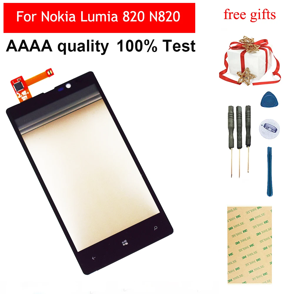 Для Nokia Lumia 820 N820 сенсорный экран дигитайзер панель Стекло сенсор ЖК дисплей в