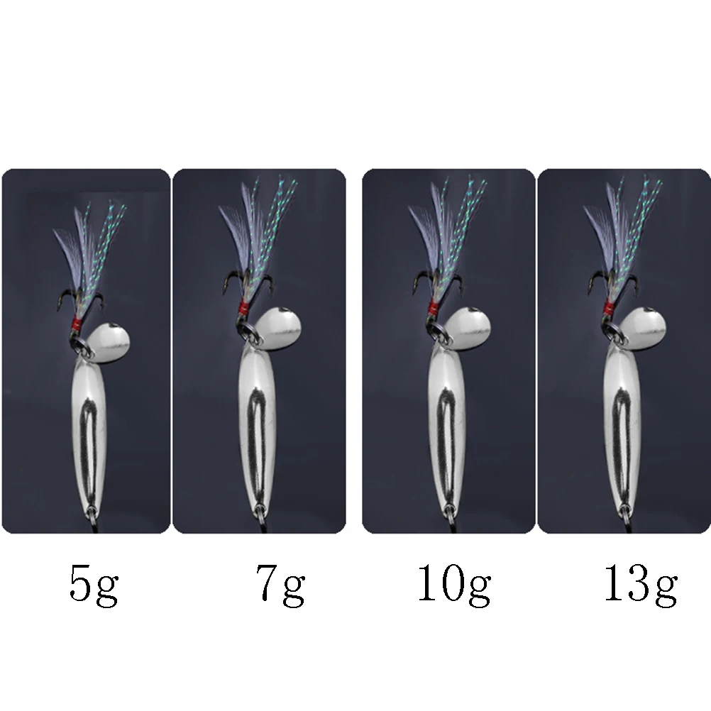 1Pcs Metal Sequins Fishing Lure Spoon Lure Noise Paillette Hard Baits with Feather Treble Hook Pesca Fishing Tackle 5/7/10/13g
1Pcs Metal Sequins Fishing Lure Spoon Lure Noise Paillette Hard Baits with Feather Treble Hook Pesca Fishing Tackle 5/7/10/13g