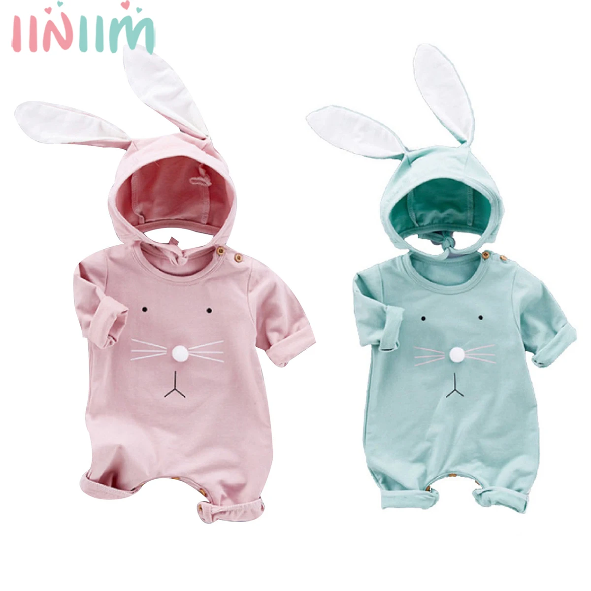 Cartoon Bunny Baby Easter Outfits Rompers Cotton Baby Rompers With Rabbit Ear Hat Spring Newborn One-Pieces Infant Costume 6-24M
Cartoon Bunny Baby Easter Outfits Rompers Cotton Baby Rompers With Rabbit Ear Hat Spring Newborn One-Pieces Infant Costume 6-24M