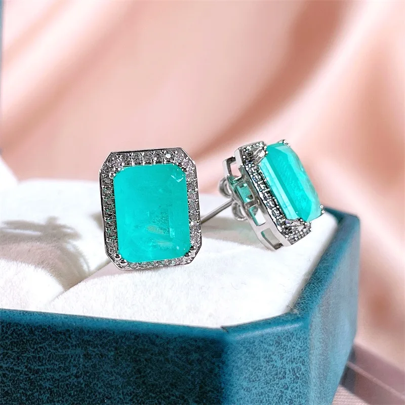 Cellacity Paraiba stub earrings with 12*16mm gemstones silver 925 jewelry female gift 5A zircon wedding party wholesale gift
Cellacity Paraiba stub earrings with 12*16mm gemstones silver 925 jewelry female gift 5A zircon wedding party wholesale gift