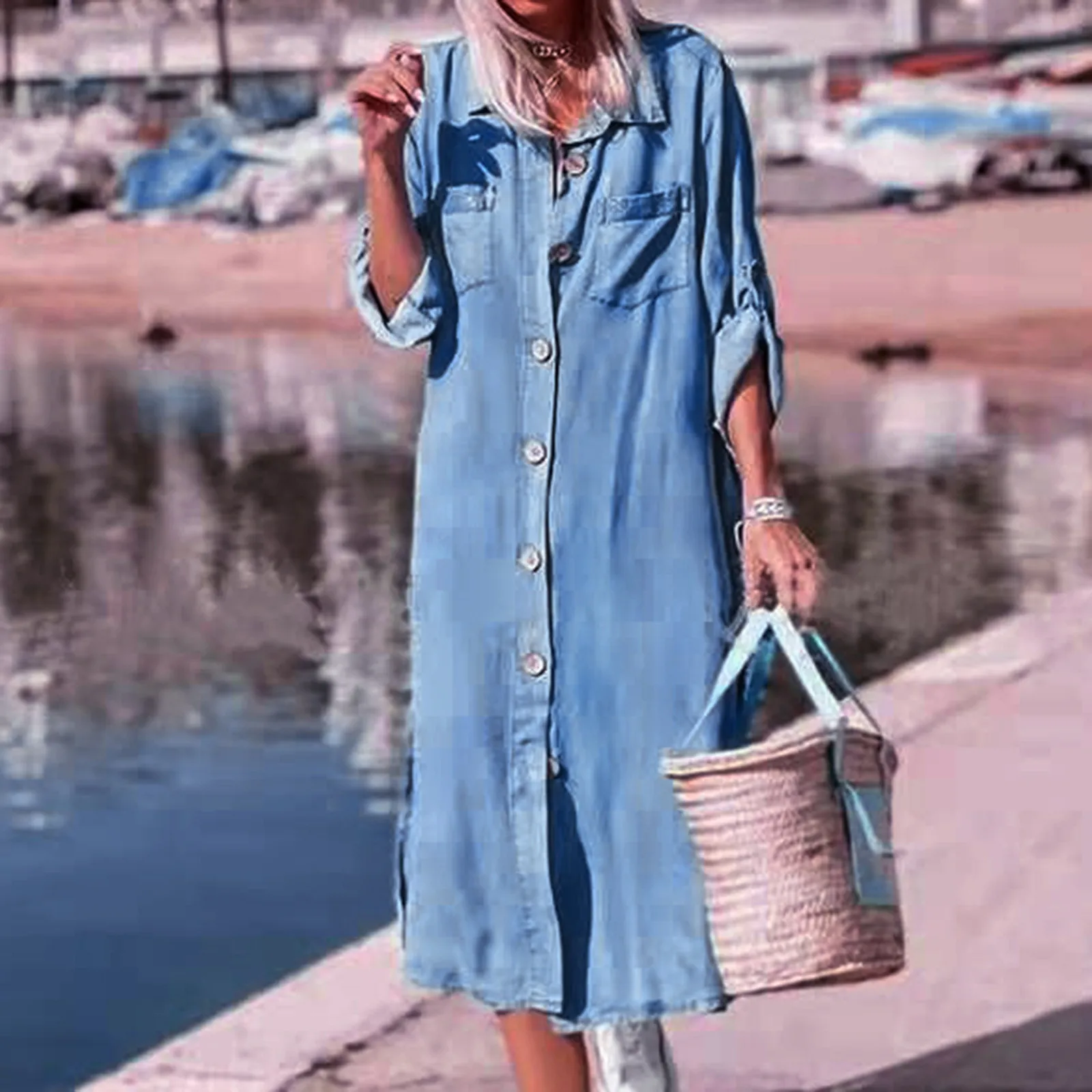 Fashion Denim Party Dress Spring Autumn Dress Elegant Turn-down Collar Button Long Sleeve Jeans Dresses Casual Lace Up Vestidos
Fashion Denim Party Dress Spring Autumn Dress Elegant Turn-down Collar Button Long Sleeve Jeans Dresses Casual Lace Up Vestidos