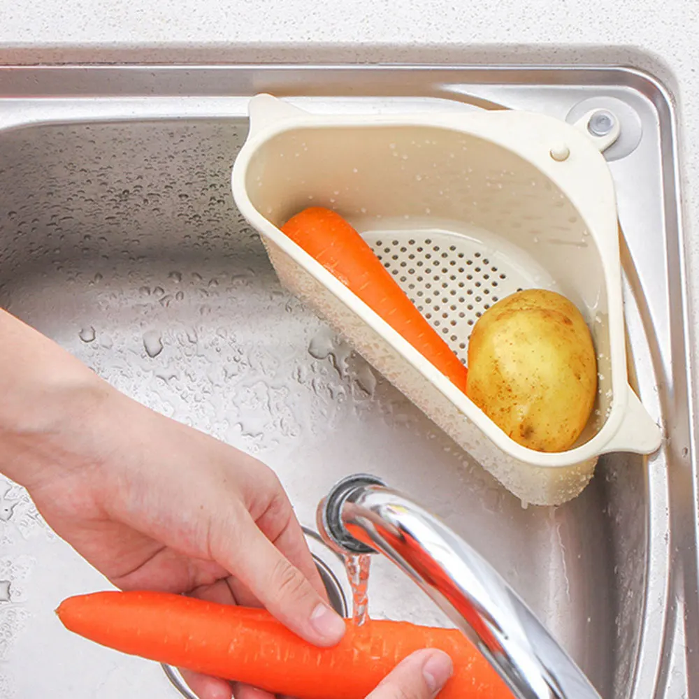Triangular Sink Strainer Drain Fruit Vegetable Drainer Basket Suction Cup Sponge Rack Storage Kitchen Tools Sink Filter Shelf
Triangular Sink Strainer Drain Fruit Vegetable Drainer Basket Suction Cup Sponge Rack Storage Kitchen Tools Sink Filter Shelf