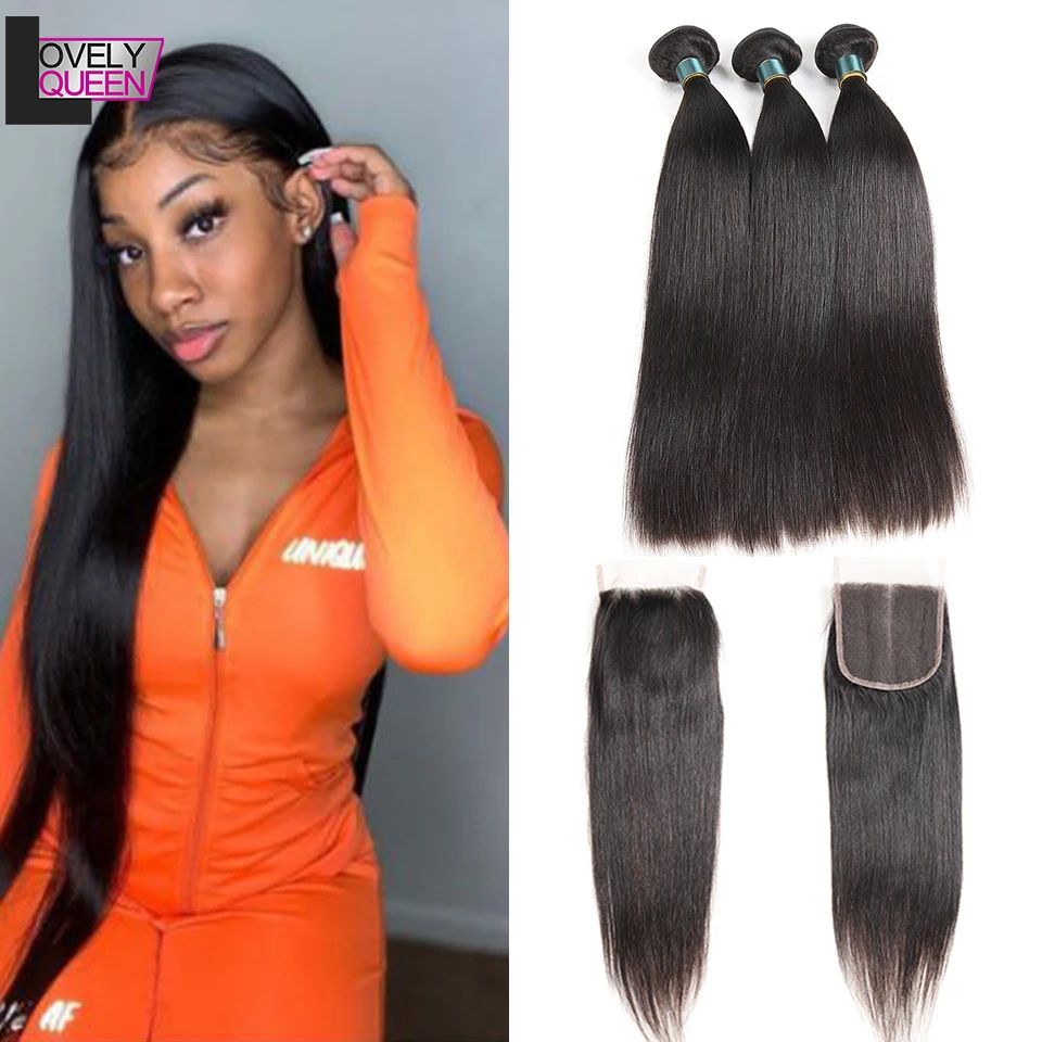 30 Inch Mongolian Straight Hair 3 Bundles With Closure Human Hair Bundles With Closure Non Remy hair Extensions For Black Women 
30 Inch Mongolian Straight Hair 3 Bundles With Closure Human Hair Bundles With Closure Non Remy hair Extensions For Black Women