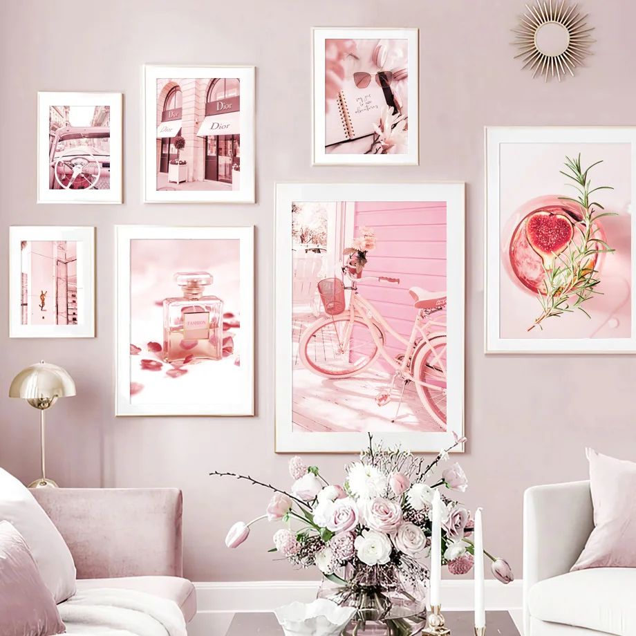 Pink Vogue Flower Perfume Bicycle Car Rose Wall Art Canvas Painting Posters And Prints Living Room Decor Nordic Style Decoration
Pink Vogue Flower Perfume Bicycle Car Rose Wall Art Canvas Painting Posters And Prints Living Room Decor Nordic Style Decoration