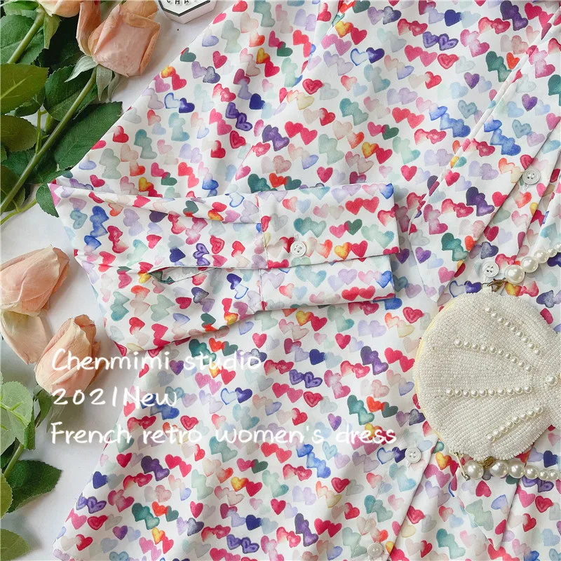 2021 Spring Print Long Sleeve Shirt Women Heart Printing Bow Lace-up Turn-down Collar Blouse Chiffon Tops Mujer Camisas Mujer
2021 Spring Print Long Sleeve Shirt Women Heart Printing Bow Lace-up Turn-down Collar Blouse Chiffon Tops Mujer Camisas Mujer