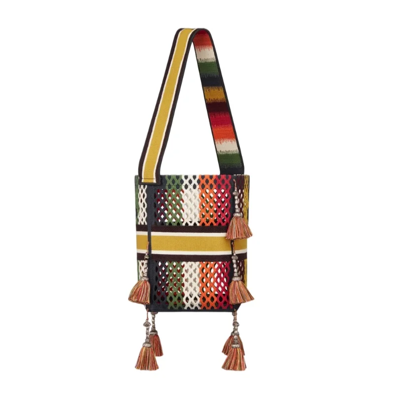 Summer Retro Women's Letter Embroided Hollow Handmade Tassel Accessories Shoulder Clutch Bags Female Bucket Top Handle Bag Purse
Summer Retro Women's Letter Embroided Hollow Handmade Tassel Accessories Shoulder Clutch Bags Female Bucket Top Handle Bag Purse