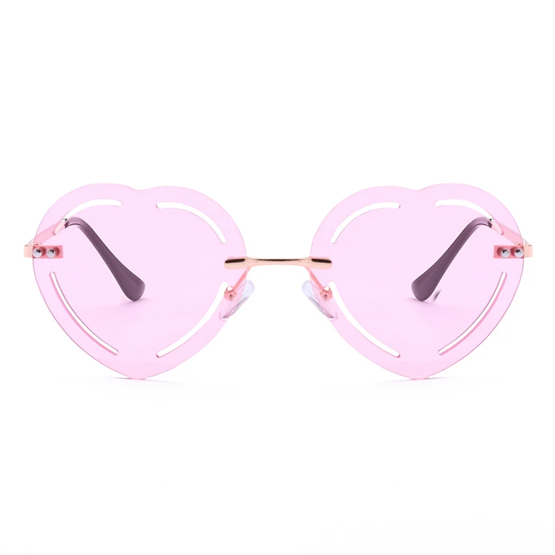 New Arrival Heart Sunglasses Women Men Rimless Pink Hollowed-Out Decorative Eyewear Fashion Personality Love Shaped Sun Glasses
New Arrival Heart Sunglasses Women Men Rimless Pink Hollowed-Out Decorative Eyewear Fashion Personality Love Shaped Sun Glasses