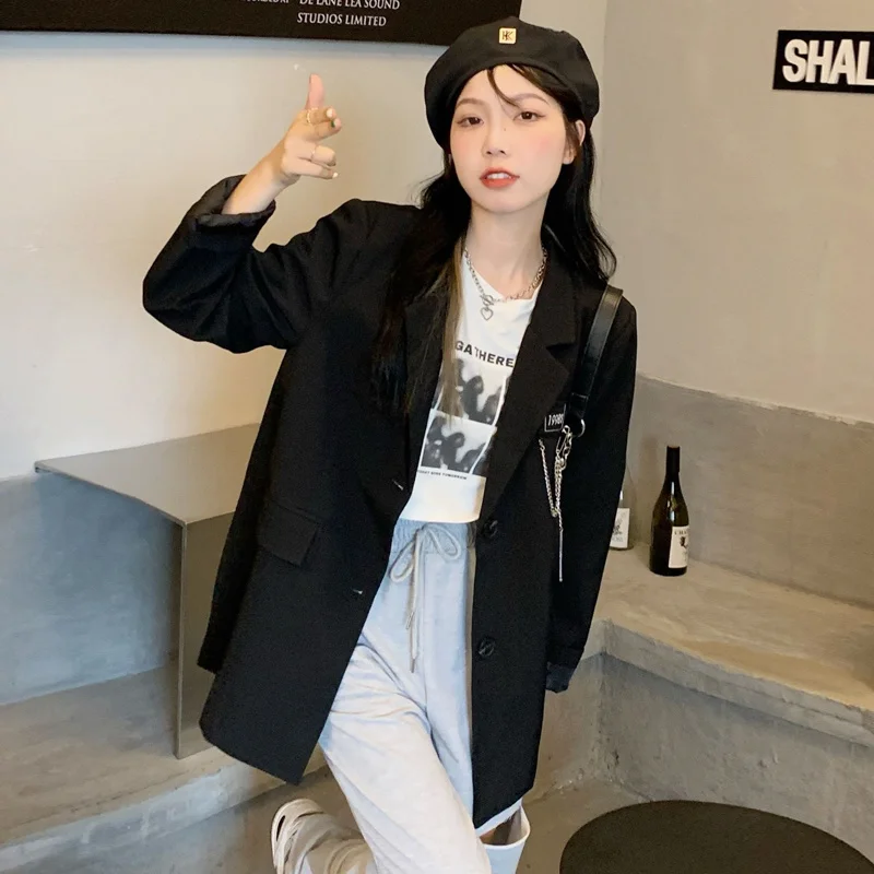 Large Black Suit Coat Female Design Sense Spring and Autumn 2021 New Casual Suit
Large Black Suit Coat Female Design Sense Spring and Autumn 2021 New Casual Suit