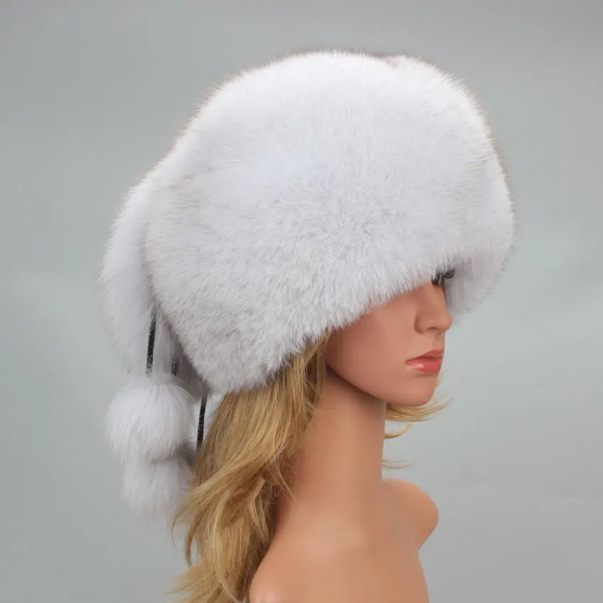 

Real Fox Fur Cap Female Beanies Hat Natural Raccoon Fur Beanies Women's Winter real fur Hat Fall Cap Bonnets for Women Designer
