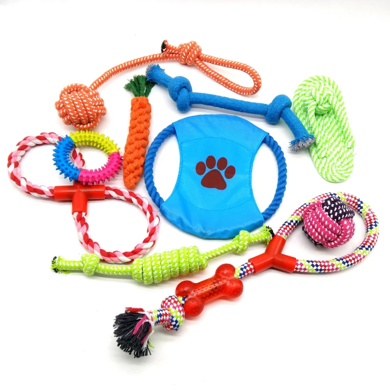 

Pet Dog Chew Rope Toys for Teddy Small Dogs Puppy Chew Teething Ropes 8 Pack Interactive Toy