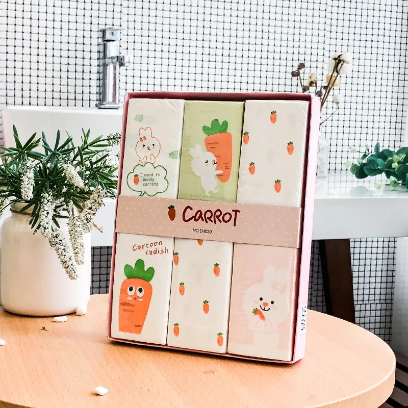 Cartoon cute color printing handkerchief paper small bag mini portable pumping paper sanitary facial tissue 12 packs 
Cartoon cute color printing handkerchief paper small bag mini portable pumping paper sanitary facial tissue 12 packs