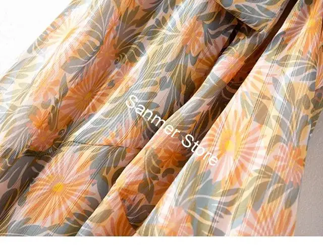 One-piece Wrap Women Dresses Split V-neck Bow Lace-up Three Quarter Sleeve Gold-line Floral Printed Ladies Robe
One-piece Wrap Women Dresses Split V-neck Bow Lace-up Three Quarter Sleeve Gold-line Floral Printed Ladies Robe