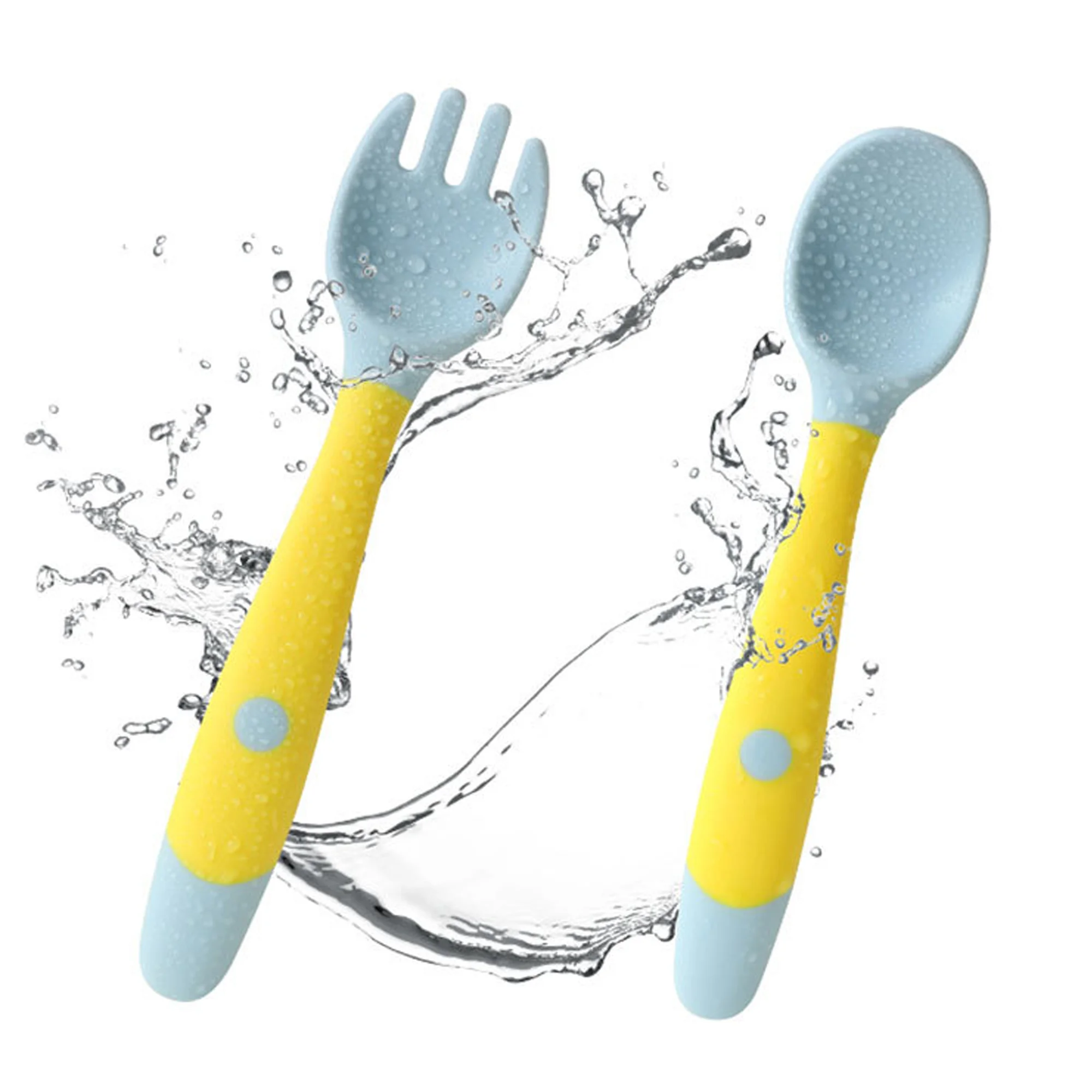 Tableware Spoon for Fork Children Silicone Utensils Set Auxiliary Food Learn To Eat Training Bendable Soft Baby Toddler Infant
Tableware Spoon for Fork Children Silicone Utensils Set Auxiliary Food Learn To Eat Training Bendable Soft Baby Toddler Infant