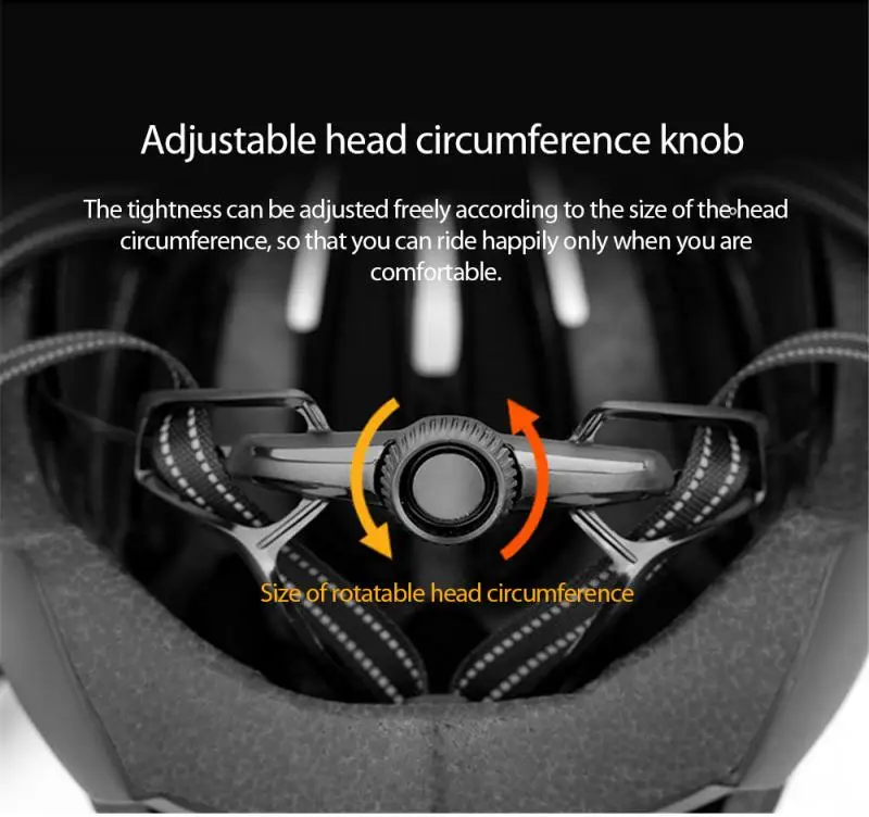 

Light Cycling Helmet Bike Ultralight Helmet integrated molding with LED warning lights, adjustable mountain biking equipment