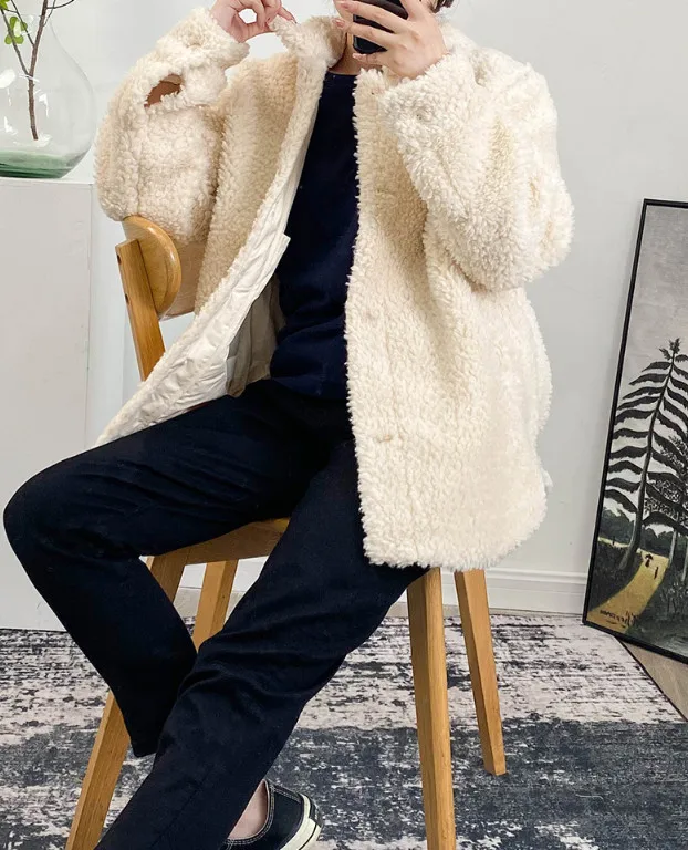Women Loose Jacket Solid Color Simple Casual Turn-down Collar Coat 2020 Autumn and Winter
Women Loose Jacket Solid Color Simple Casual Turn-down Collar Coat 2020 Autumn and Winter