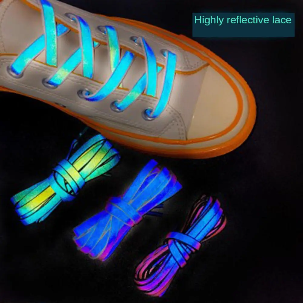 New 3 Colors Holographic Reflective Shoelaces Double-sided Reflective Flat Laces Sneakers Shoe Laces 1 Pair Shoe Strings
New 3 Colors Holographic Reflective Shoelaces Double-sided Reflective Flat Laces Sneakers Shoe Laces 1 Pair Shoe Strings