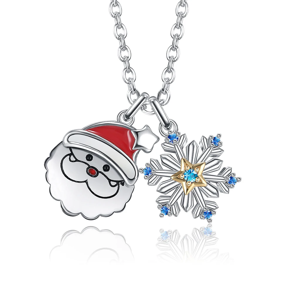 Santa Claus Snowflake Pendant Necklaces For Women Cute Blue Clear Zircon Necklace Advanced New Fashion Jewelry Accessory Trend
Santa Claus Snowflake Pendant Necklaces For Women Cute Blue Clear Zircon Necklace Advanced New Fashion Jewelry Accessory Trend