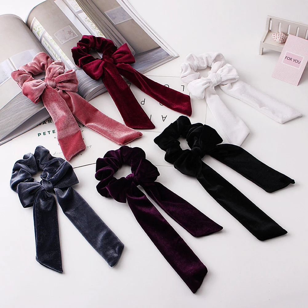 3 Styles Black Pink Velvet Bow Hair Ribbon Scrunchie for Women Girls Long Elastic Hair Tie Headwear Female Hair Accessories
3 Styles Black Pink Velvet Bow Hair Ribbon Scrunchie for Women Girls Long Elastic Hair Tie Headwear Female Hair Accessories