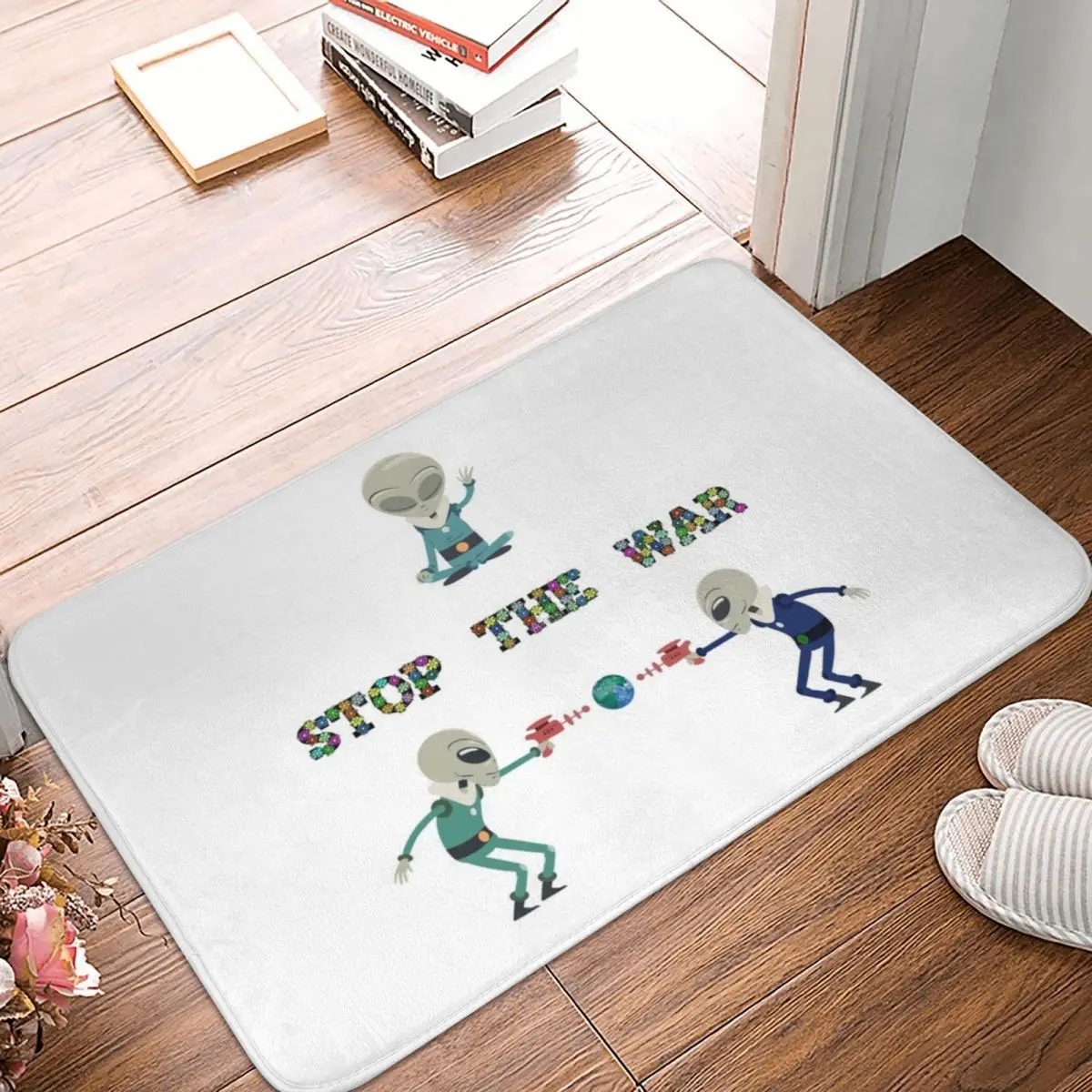 

STOP WAR! Polyester Doormat Rug carpet Mat Footpad Non-slip removalEntrance Kitchen Bedroom balcony Cartoon