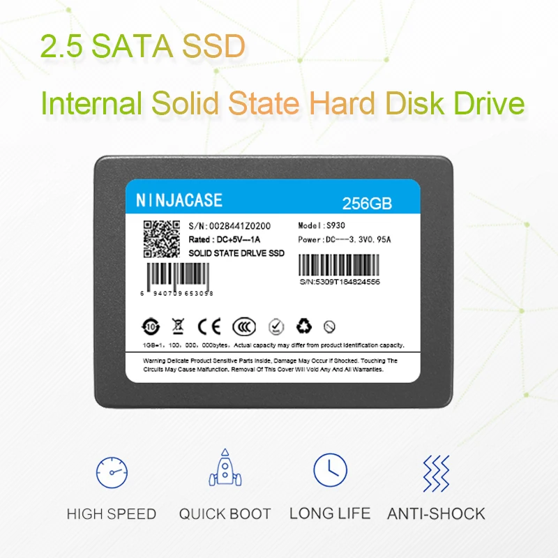 Жесткий диск NINJACASE SSD 256 Гб SATA3 2 5 дюйма 120G 240 ГБ 128 480 512 960 ТБ жесткий HD HDD для