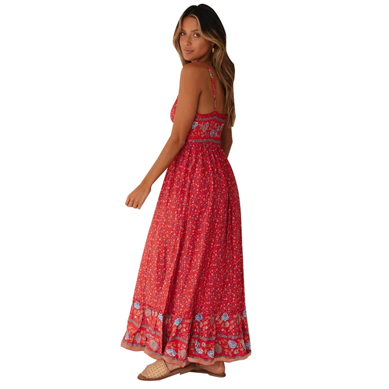 Sleeveless Club Party Dress Women Sexy V Neck Spaghetti Strap Summer Casual Dress Floral Print Beach Boho Bohemian Long Dress
Sleeveless Club Party Dress Women Sexy V Neck Spaghetti Strap Summer Casual Dress Floral Print Beach Boho Bohemian Long Dress