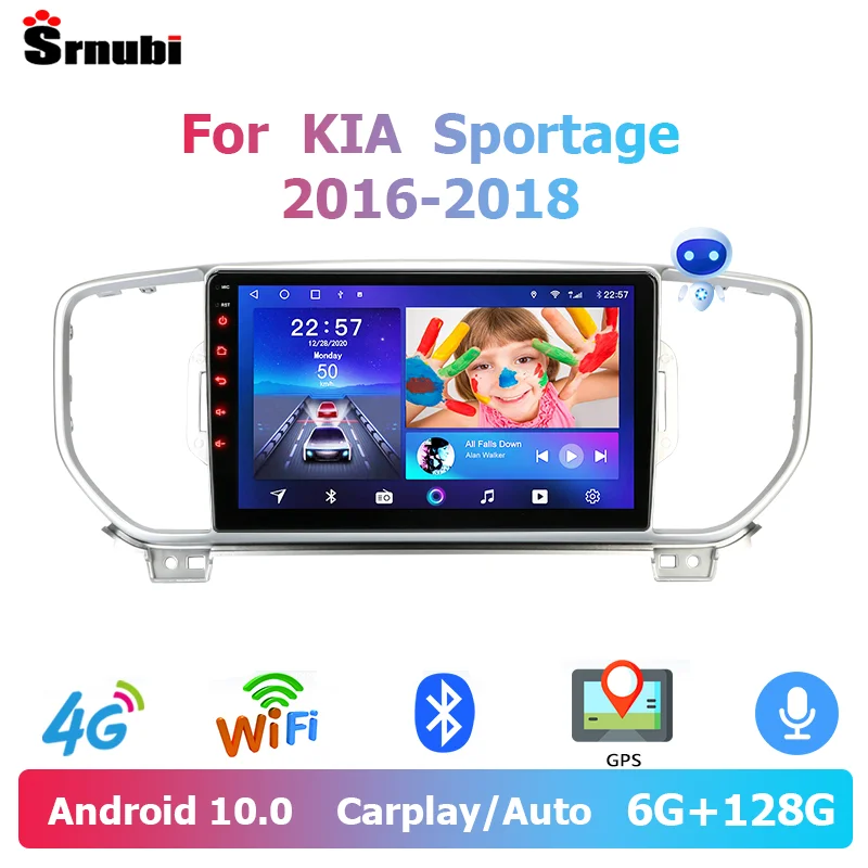 Srnubi 2 Din 9 "Android 10 автомобильное радио для KIA Sportage KX5 2016 2017 2018 мультимедийный