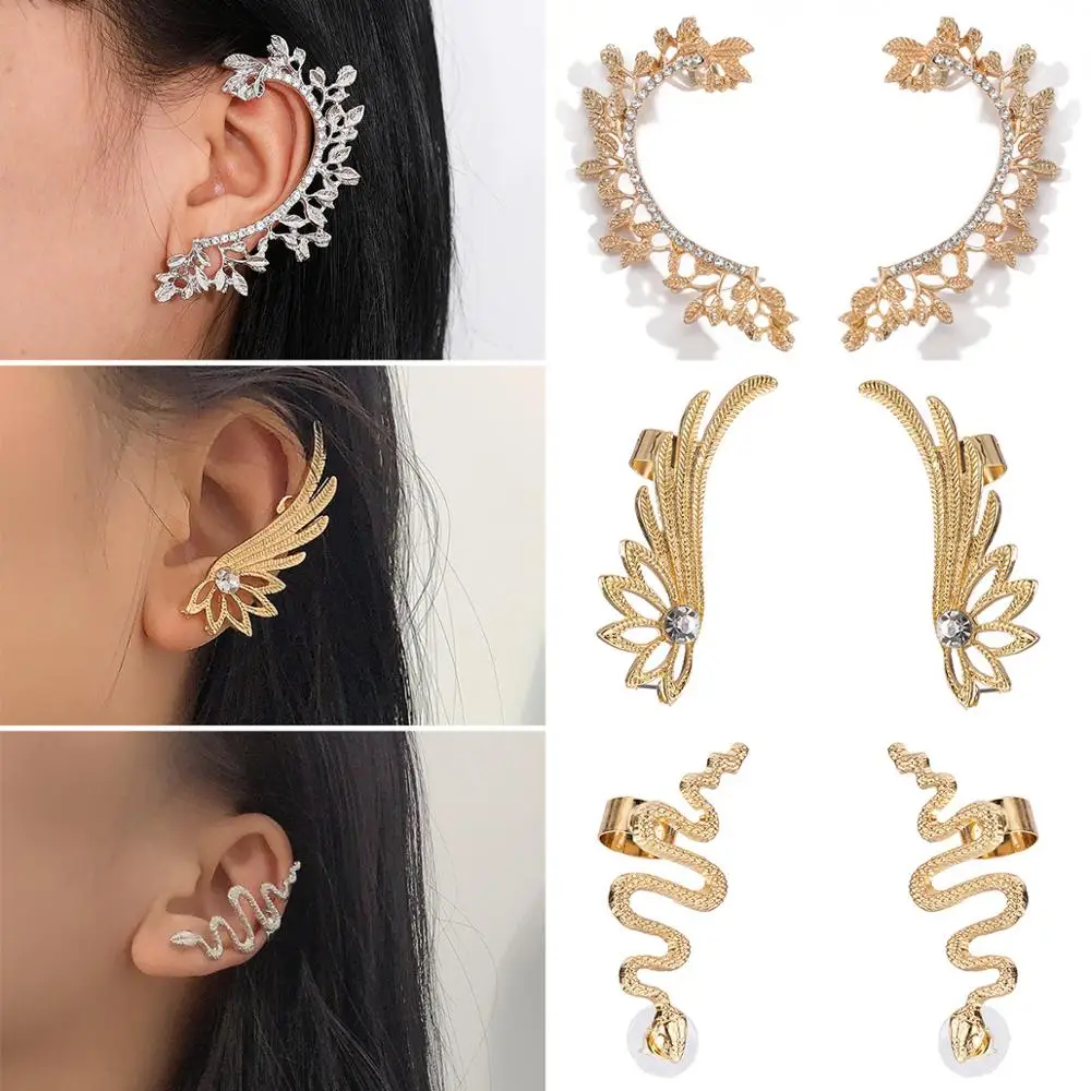 Goth New Crystal Flower Cuff Earrings for Women Fashion Jewelry Gold colour Rhinestones Earrings Gift for Party Gift Charm
Goth New Crystal Flower Cuff Earrings for Women Fashion Jewelry Gold colour Rhinestones Earrings Gift for Party Gift Charm
